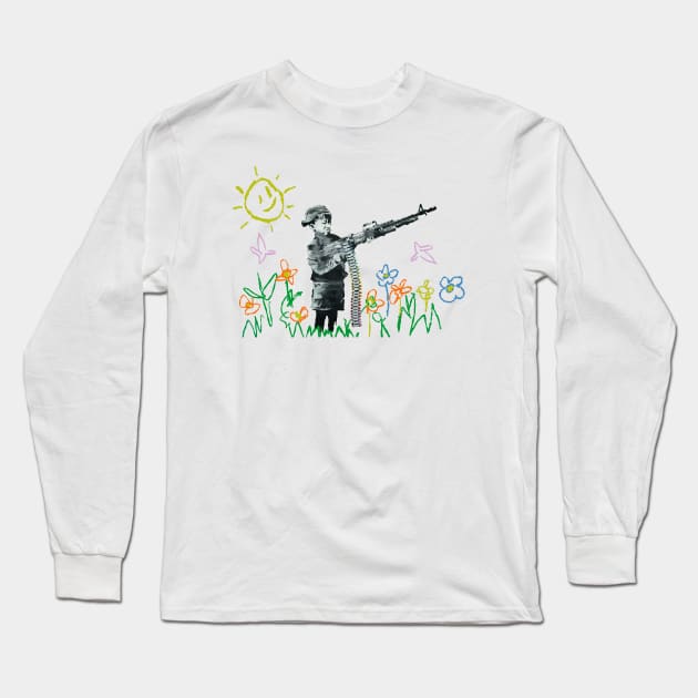 BANKSY Child Soldier Long Sleeve T-Shirt by inkstyl